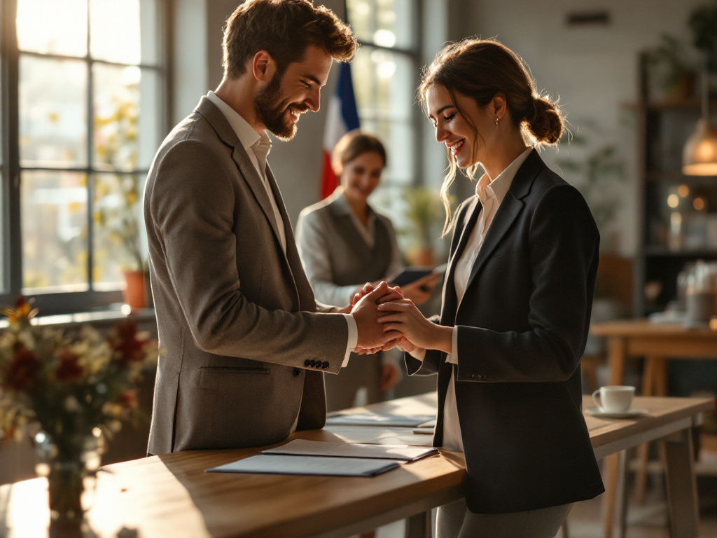 Couple signing a registered partnership at a Dutch town hall in 2026