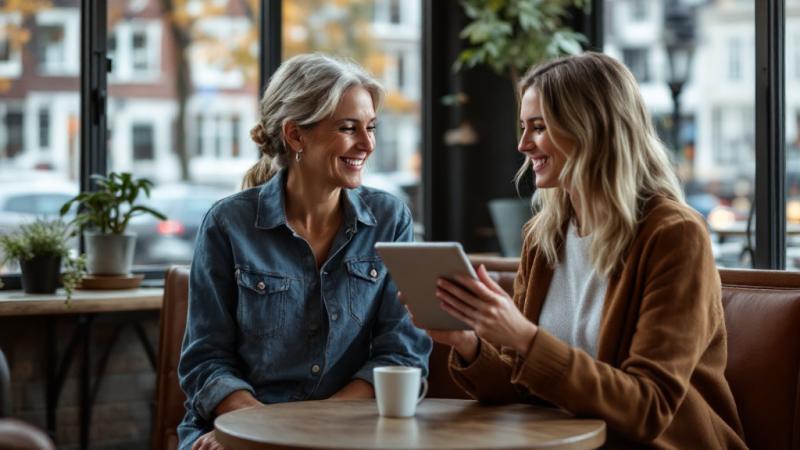 Stel bespreekt trouwceremonie met freelance trouwambtenaar in Amsterdams café